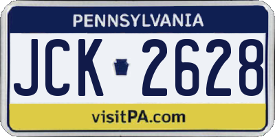 PA license plate JCK2628