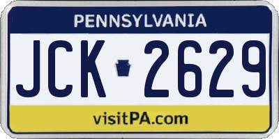 PA license plate JCK2629