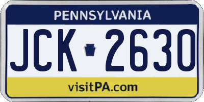PA license plate JCK2630