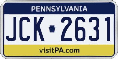 PA license plate JCK2631