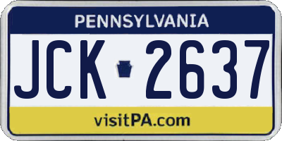 PA license plate JCK2637