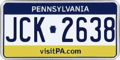 PA license plate JCK2638