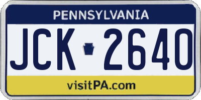 PA license plate JCK2640