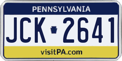 PA license plate JCK2641