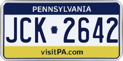 PA license plate JCK2642
