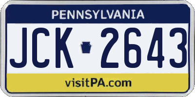 PA license plate JCK2643