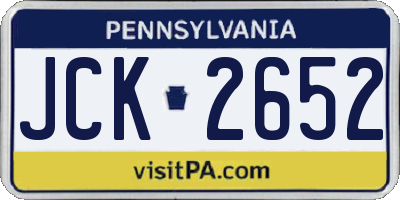 PA license plate JCK2652