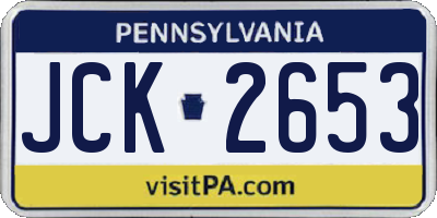 PA license plate JCK2653