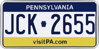 PA license plate JCK2655