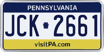 PA license plate JCK2661