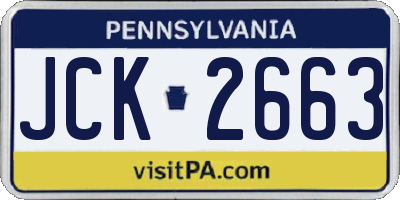 PA license plate JCK2663