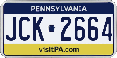 PA license plate JCK2664