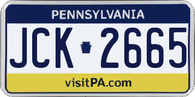 PA license plate JCK2665