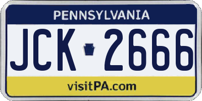 PA license plate JCK2666
