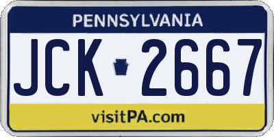 PA license plate JCK2667