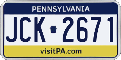PA license plate JCK2671