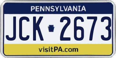 PA license plate JCK2673