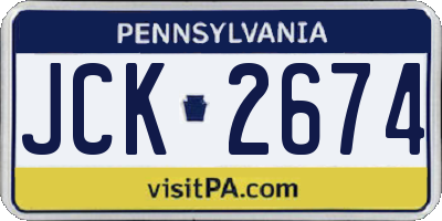 PA license plate JCK2674