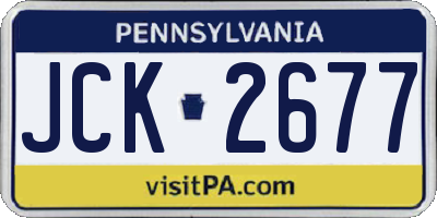 PA license plate JCK2677