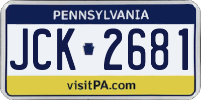 PA license plate JCK2681