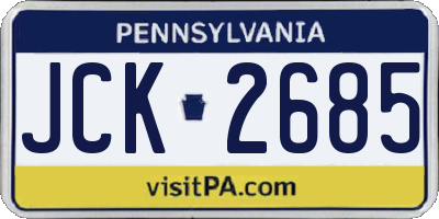 PA license plate JCK2685