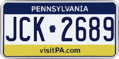 PA license plate JCK2689