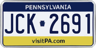 PA license plate JCK2691