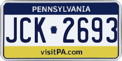PA license plate JCK2693