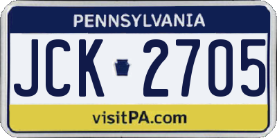 PA license plate JCK2705