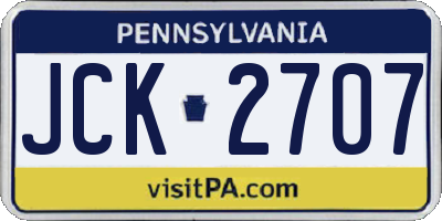 PA license plate JCK2707