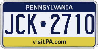 PA license plate JCK2710