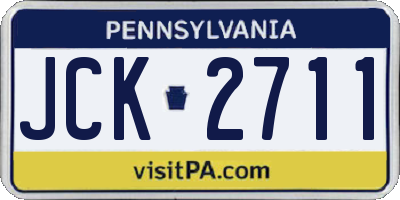 PA license plate JCK2711