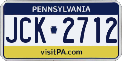 PA license plate JCK2712