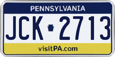 PA license plate JCK2713