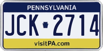 PA license plate JCK2714