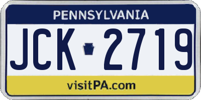 PA license plate JCK2719