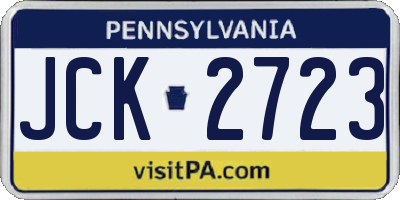 PA license plate JCK2723