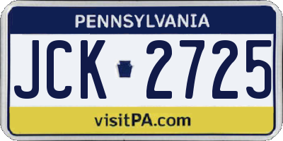 PA license plate JCK2725