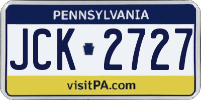 PA license plate JCK2727