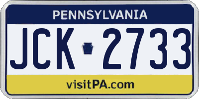 PA license plate JCK2733