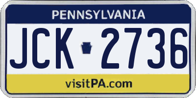 PA license plate JCK2736