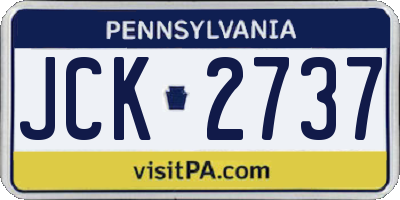 PA license plate JCK2737