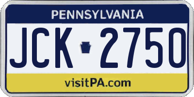 PA license plate JCK2750