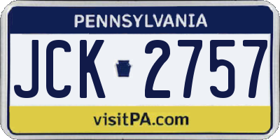 PA license plate JCK2757