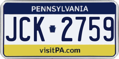 PA license plate JCK2759