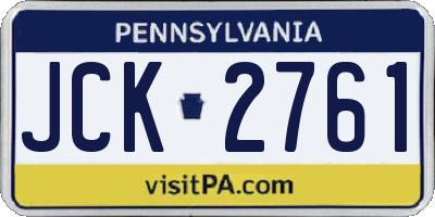 PA license plate JCK2761