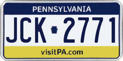 PA license plate JCK2771