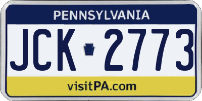 PA license plate JCK2773
