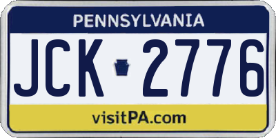 PA license plate JCK2776