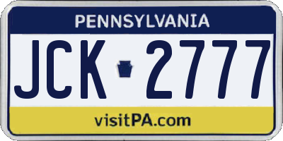 PA license plate JCK2777